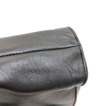 PRADA プラダ ロゴ金具 ハンドバッグ ラムスキン レディース 中古