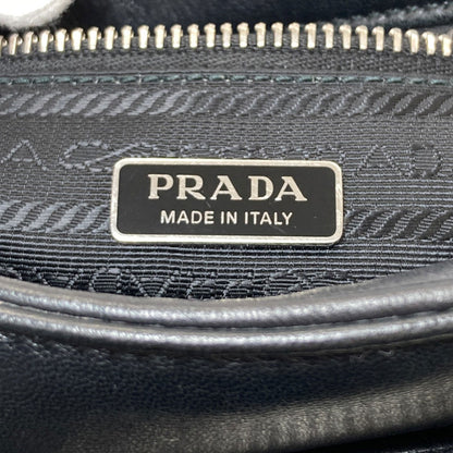 PRADA プラダ ロゴ金具 ハンドバッグ ラムスキン レディース 中古