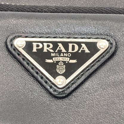 PRADA プラダ ロゴ金具 ハンドバッグ ラムスキン レディース 中古