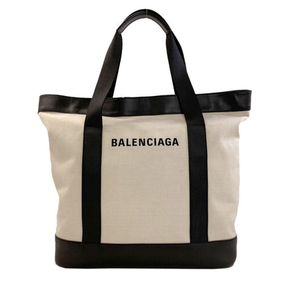 BALENCIAGA バレンシアガ 374767 ネイビートート トートバッグ キャンバス レディース 中古