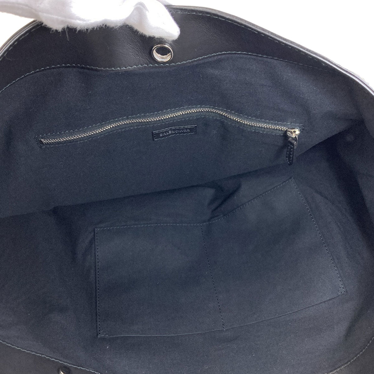BALENCIAGA バレンシアガ 374767 ネイビートート トートバッグ キャンバス レディース 中古