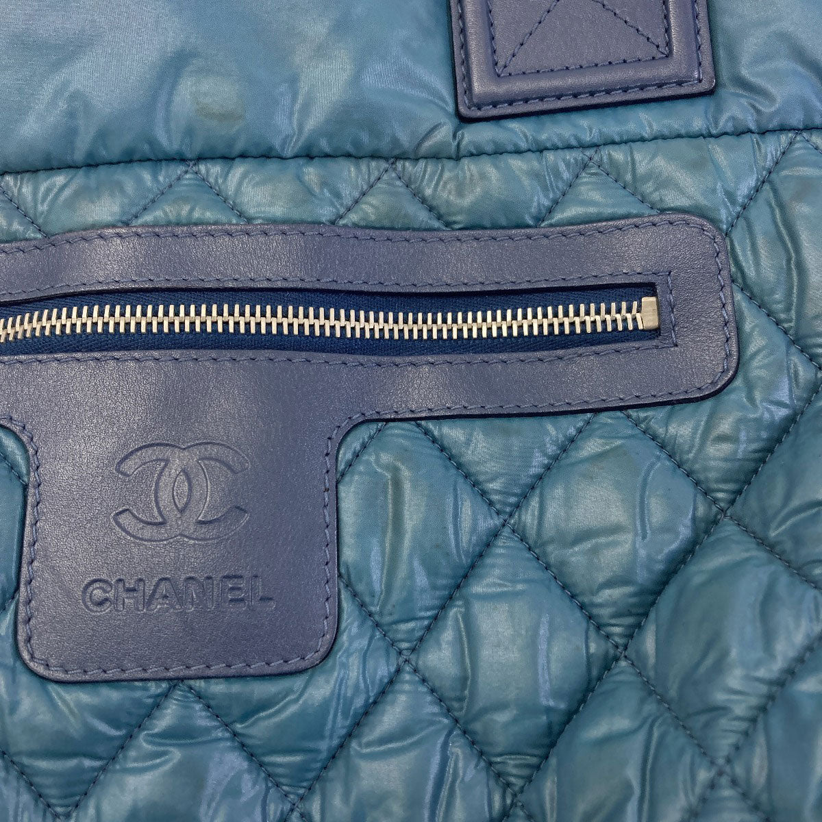 CHANEL シャネル コココクーン シルバー金具 ハンドバッグ ナイロン レディース 中古
