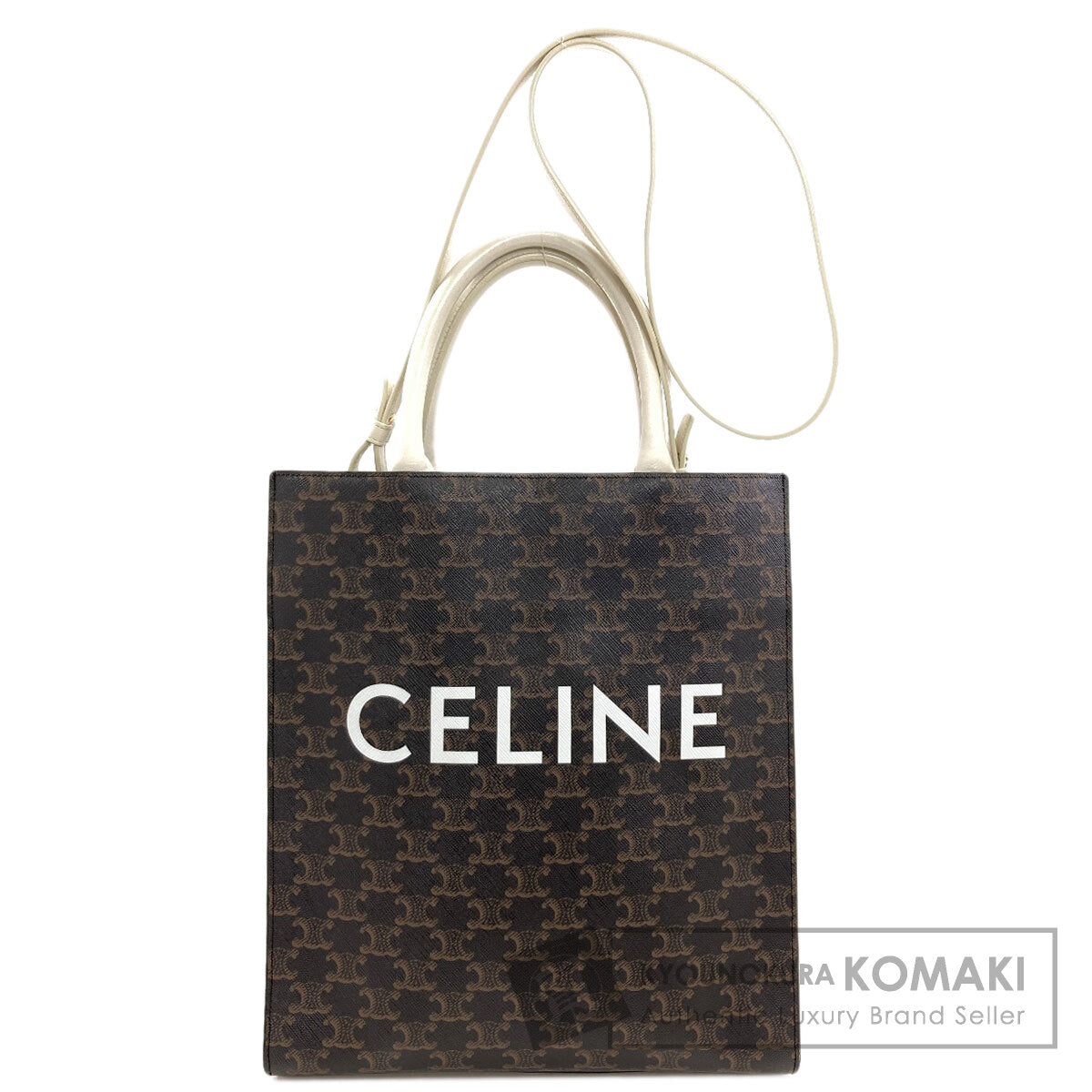 CELINE セリーヌ バーティカルカバ トリオンフ 2WAY ハンドバッグ PVC レディース 中古