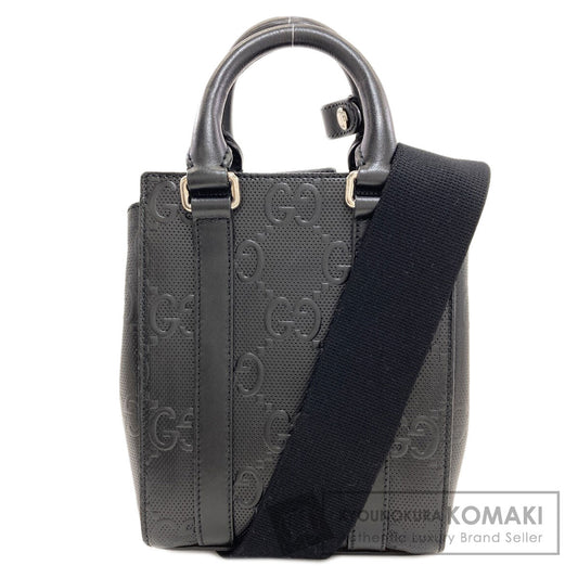 GUCCI グッチ 696010 GGエンボス ミニ 2WAY ハンドバッグ カーフ レディース 中古
