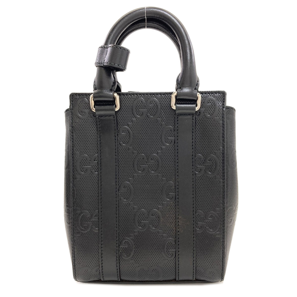 GUCCI グッチ 696010 GGエンボス ミニ 2WAY ハンドバッグ カーフ レディース 中古
