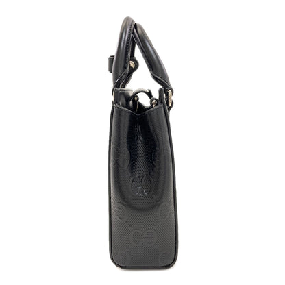 GUCCI グッチ 696010 GGエンボス ミニ 2WAY ハンドバッグ カーフ レディース 中古