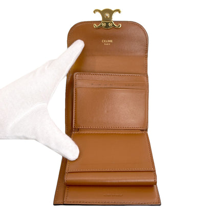 CELINE セリーヌ トリオンフ フラップ 三つ折り 二つ折り財布（小銭入れあり） PVC レディース 中古