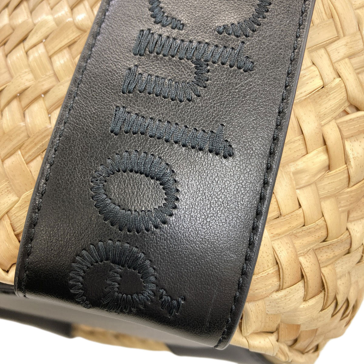 CHLOE クロエ センス スモール バスケット 2WAY ハンドバッグ ラフィア レディース 中古