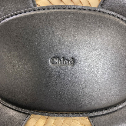 CHLOE クロエ センス スモール バスケット 2WAY ハンドバッグ ラフィア レディース 中古