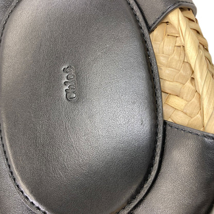 CHLOE クロエ センス スモール バスケット 2WAY ハンドバッグ ラフィア レディース 中古