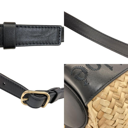CHLOE クロエ センス スモール バスケット 2WAY ハンドバッグ ラフィア レディース 中古