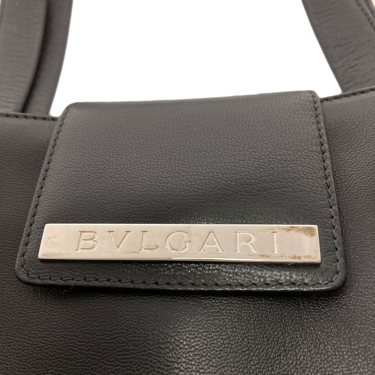 BVLGARI ブルガリ ロゴ ハンドバッグ レザー レディース 中古