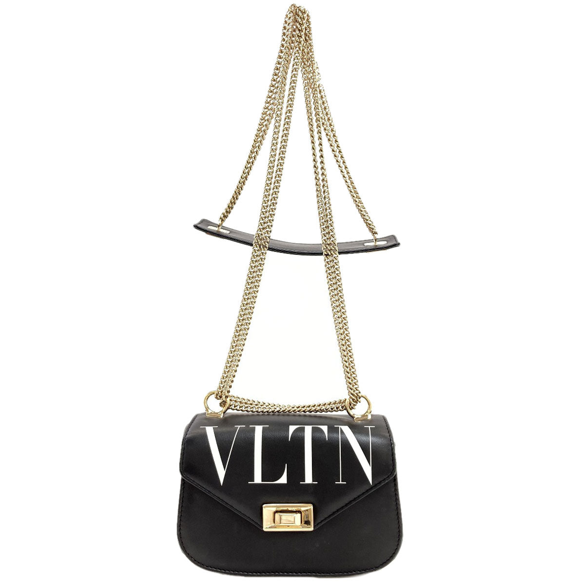 VALENTINO バレンティノ VLTNロゴ ショルダーバッグ レザー レディース 中古