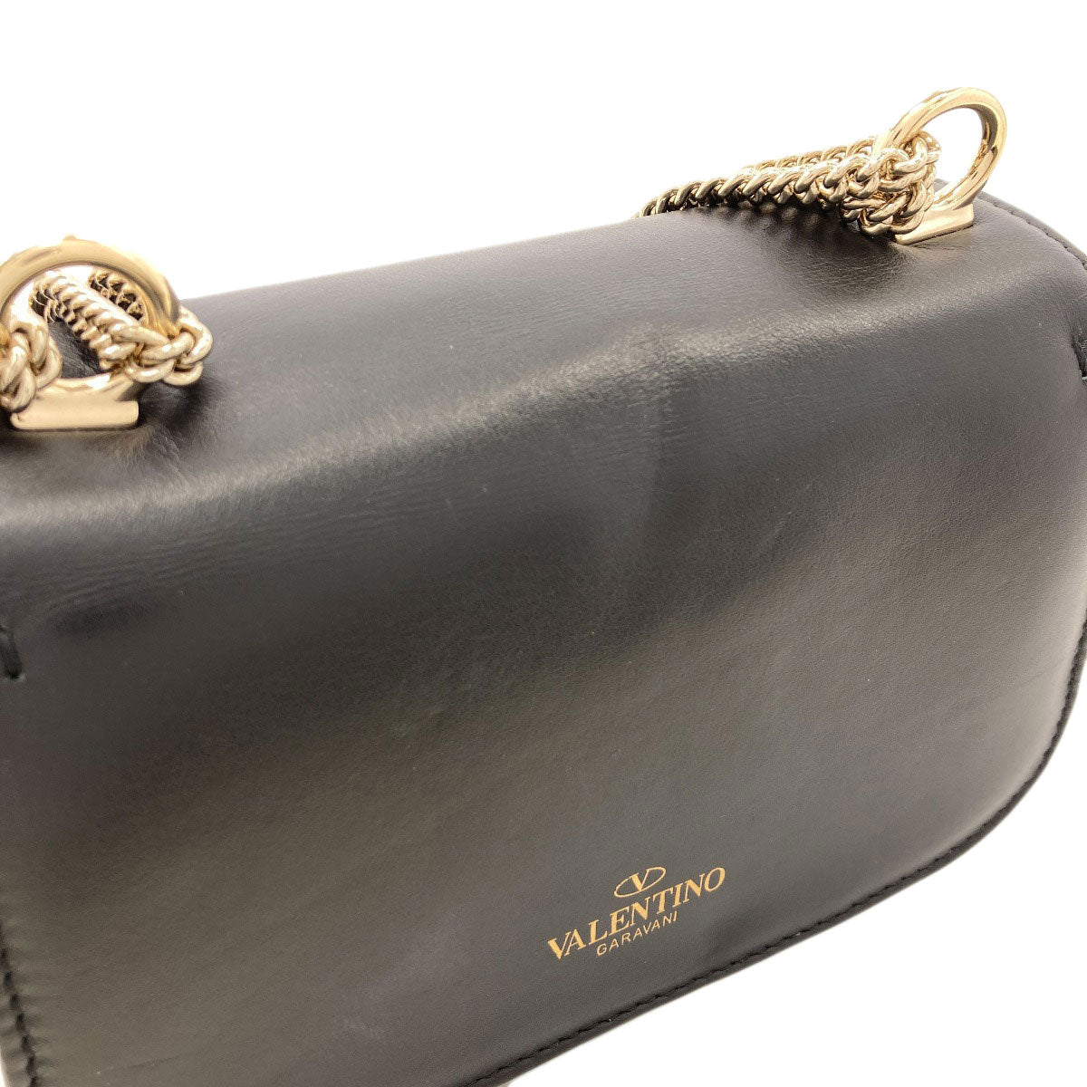 VALENTINO バレンティノ VLTNロゴ ショルダーバッグ レザー レディース 中古