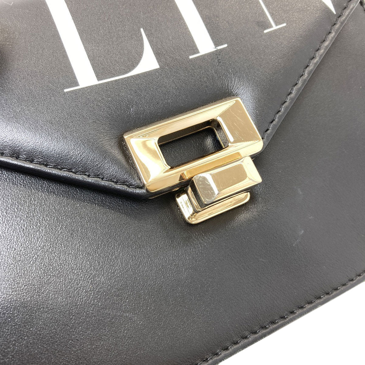VALENTINO バレンティノ VLTNロゴ ショルダーバッグ レザー レディース 中古