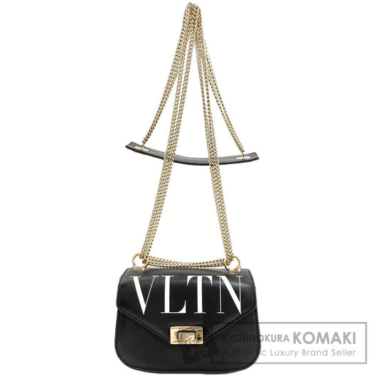 VALENTINO バレンティノ VLTNロゴ ショルダーバッグ レザー レディース 中古