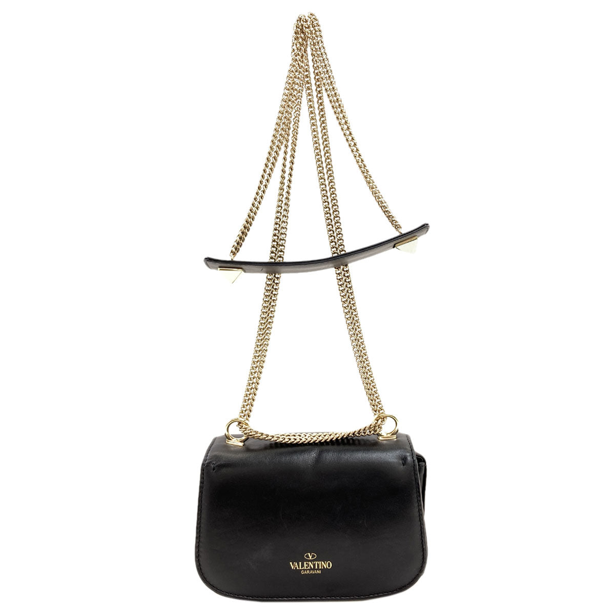 VALENTINO バレンティノ VLTNロゴ ショルダーバッグ レザー レディース 中古
