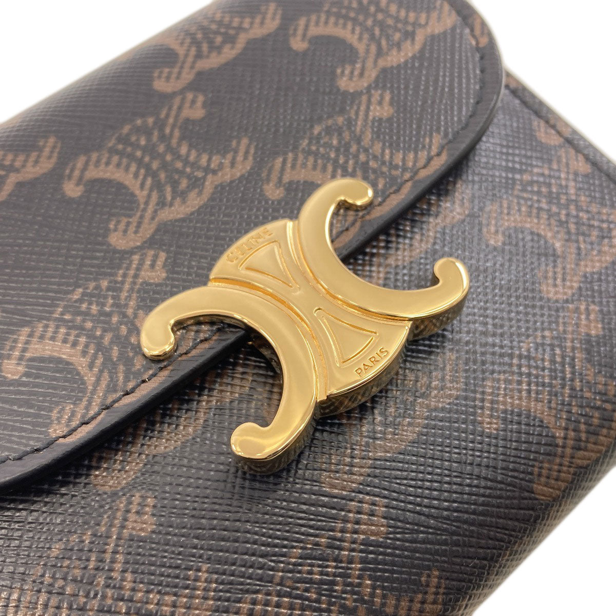CELINE セリーヌ トリオンフ フラップ 三つ折り 二つ折り財布（小銭入れあり） PVC レディース 中古