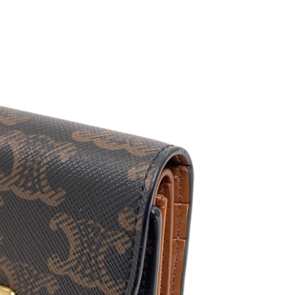 CELINE セリーヌ トリオンフ フラップ 三つ折り 二つ折り財布（小銭入れあり） PVC レディース 中古