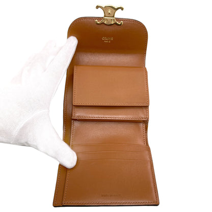 CELINE セリーヌ トリオンフ フラップ 三つ折り 二つ折り財布（小銭入れあり） PVC レディース 中古