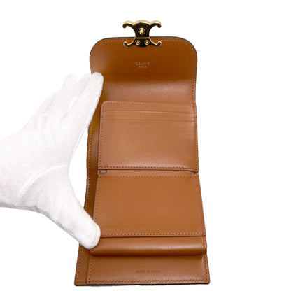 CELINE セリーヌ トリオンフ フラップ 三つ折り 二つ折り財布（小銭入れあり） PVC レディース 中古
