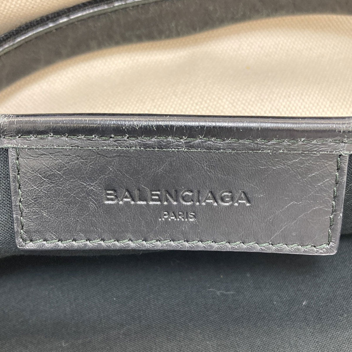 BALENCIAGA バレンシアガ 339933 ネイビーカバス S ハンドバッグ キャンバス レディース 中古