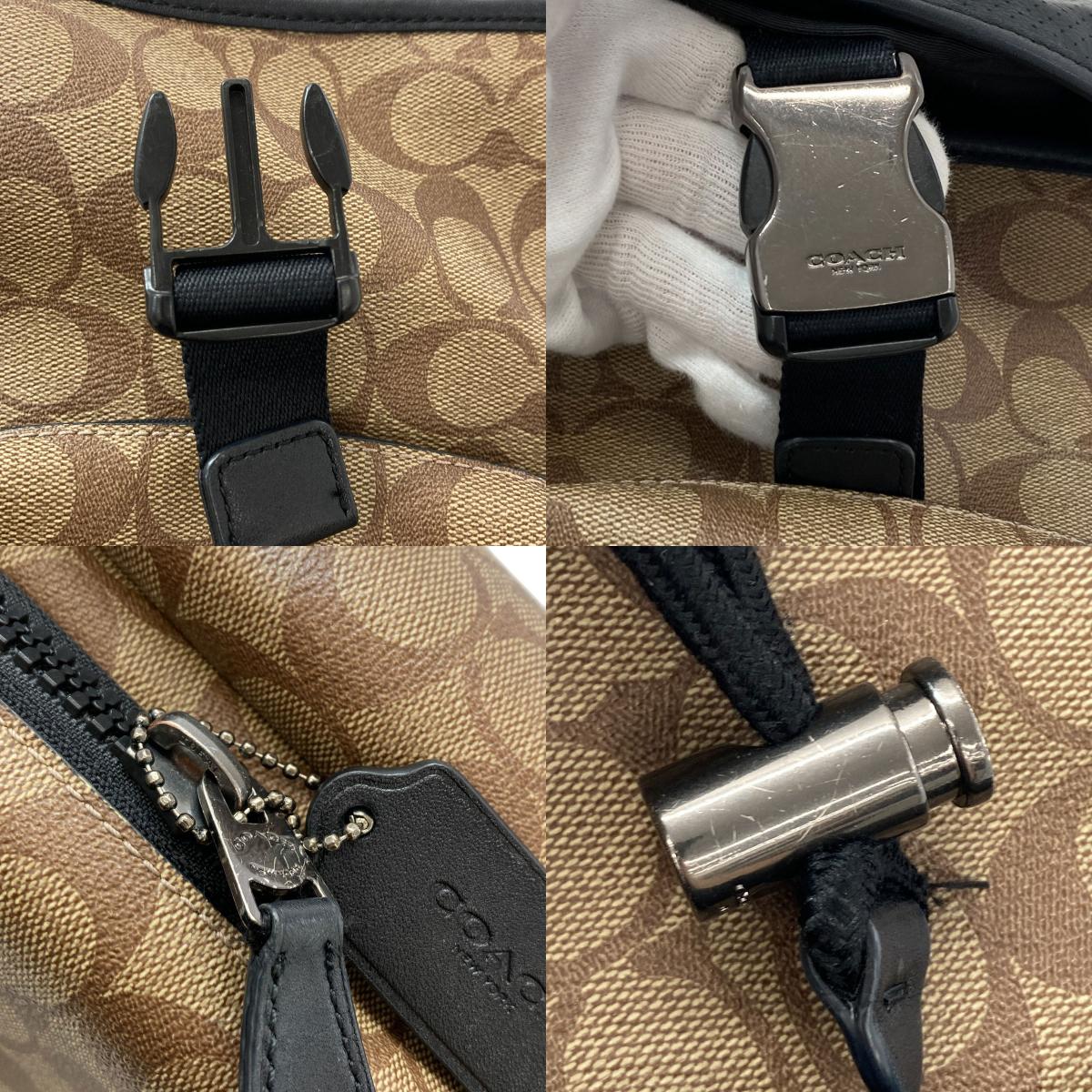 COACH コーチ 1909 シグネチャー ボディバッグ PVC レディース 中古