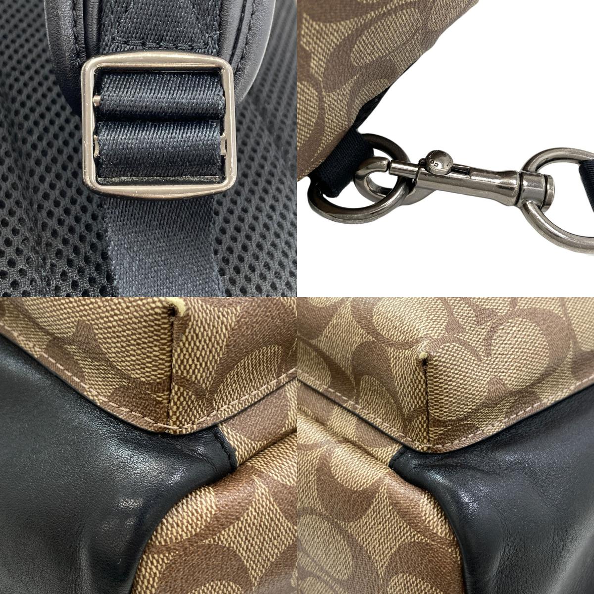 COACH コーチ 1909 シグネチャー ボディバッグ PVC レディース 中古