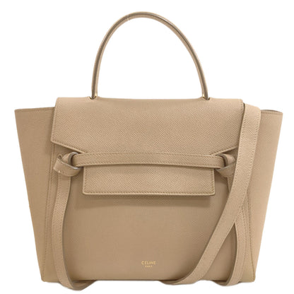 CELINE セリーヌ マイクロ ベルトバッグ 2WAY ハンドバッグ カーフ レディース 中古