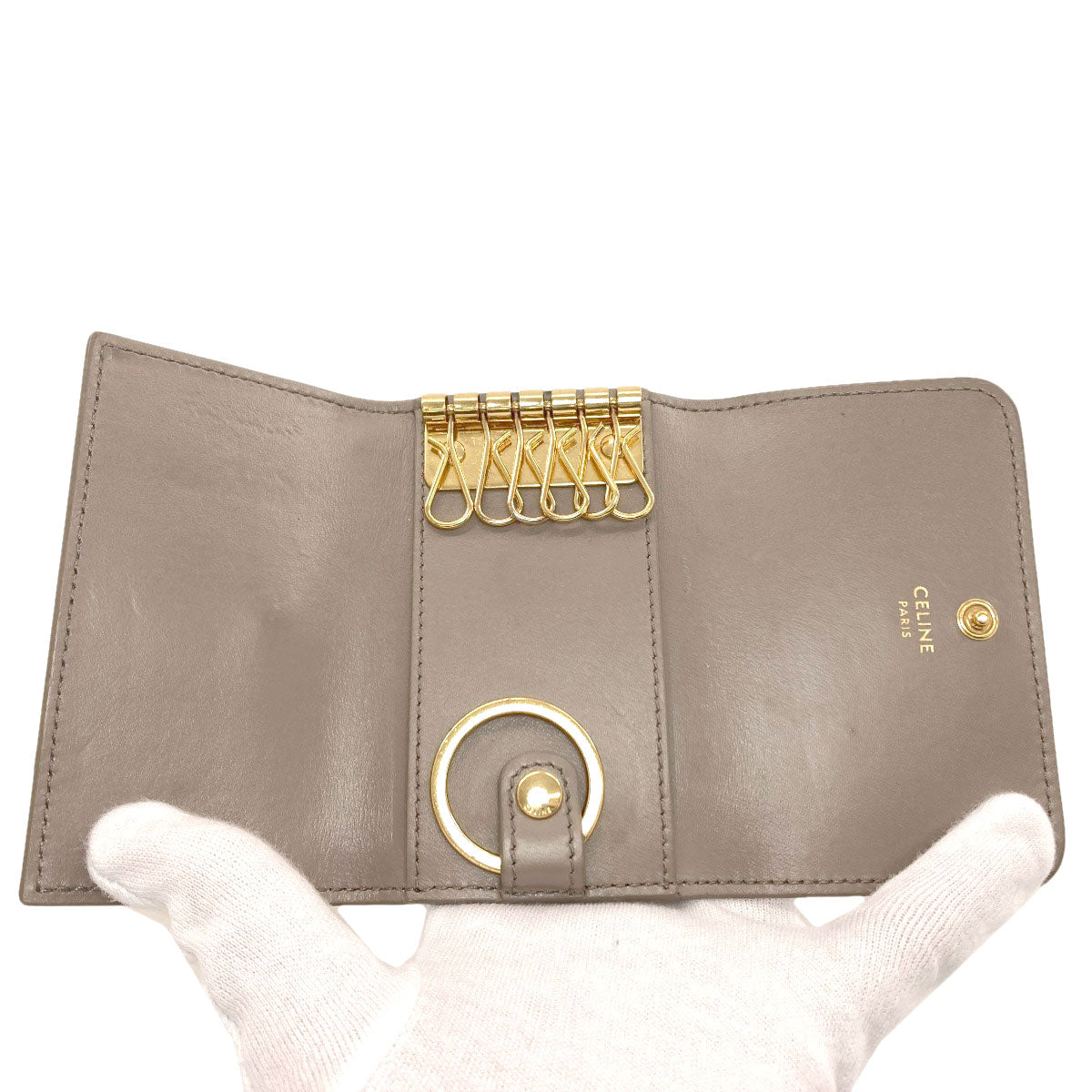 CELINE セリーヌ トリオンフ キーケース カーフ レディース 中古