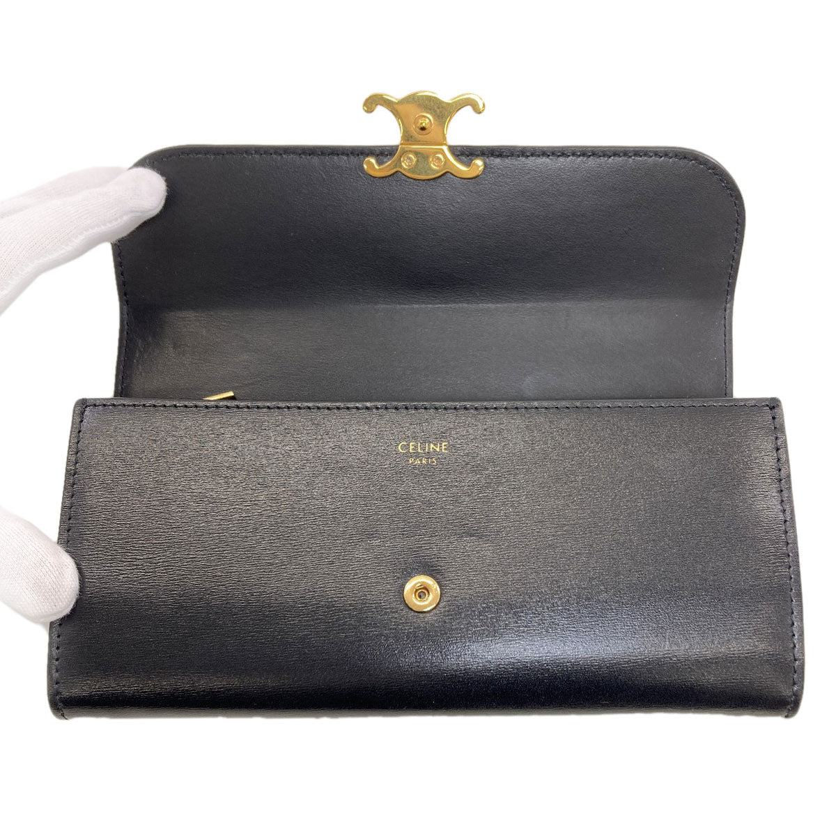 CELINE セリーヌ トリオンフ 長財布（小銭入れあり） カーフ レディース 中古
