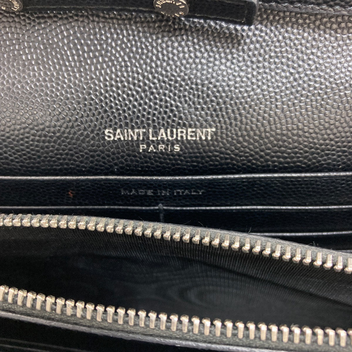 YVES SAINT LAURENT イヴ・サンローラン チェーンショルダー Vステッチ ショルダーバッグ カーフ レディース 中古