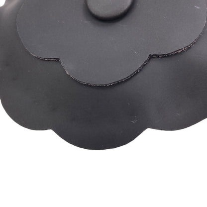 CHANEL シャネル コサージュ カメリア ブローチ レザー レディース 中古