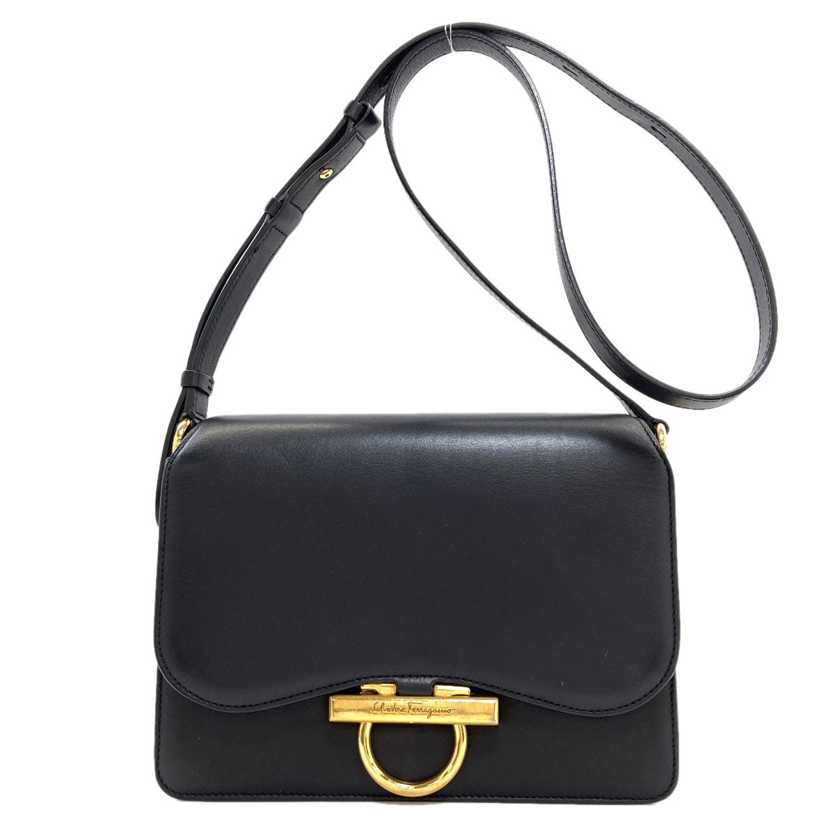 Salvatore Ferragamo サルヴァトーレフェラガモ ガンチーニ金具 ロングショルダー ショルダーバッグ レザー レディース 中古