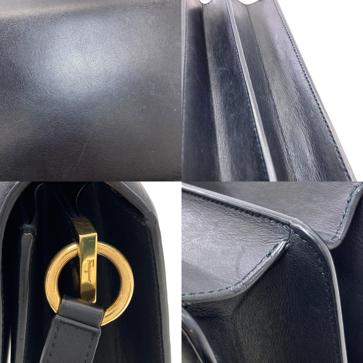 Salvatore Ferragamo サルヴァトーレフェラガモ ガンチーニ金具 ロングショルダー ショルダーバッグ レザー レディース 中古