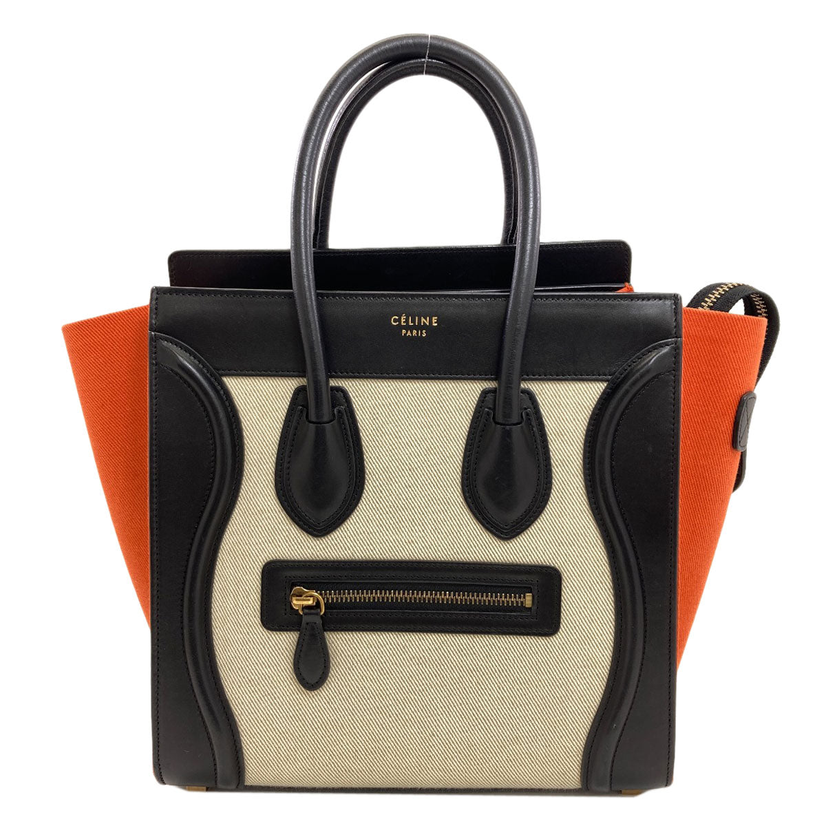 CELINE セリーヌ ラゲージマイクロ ハンドバッグ キャンバス レディース 中古