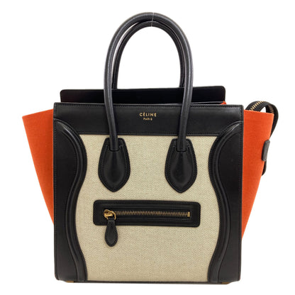 CELINE セリーヌ ラゲージマイクロ ハンドバッグ キャンバス レディース 中古