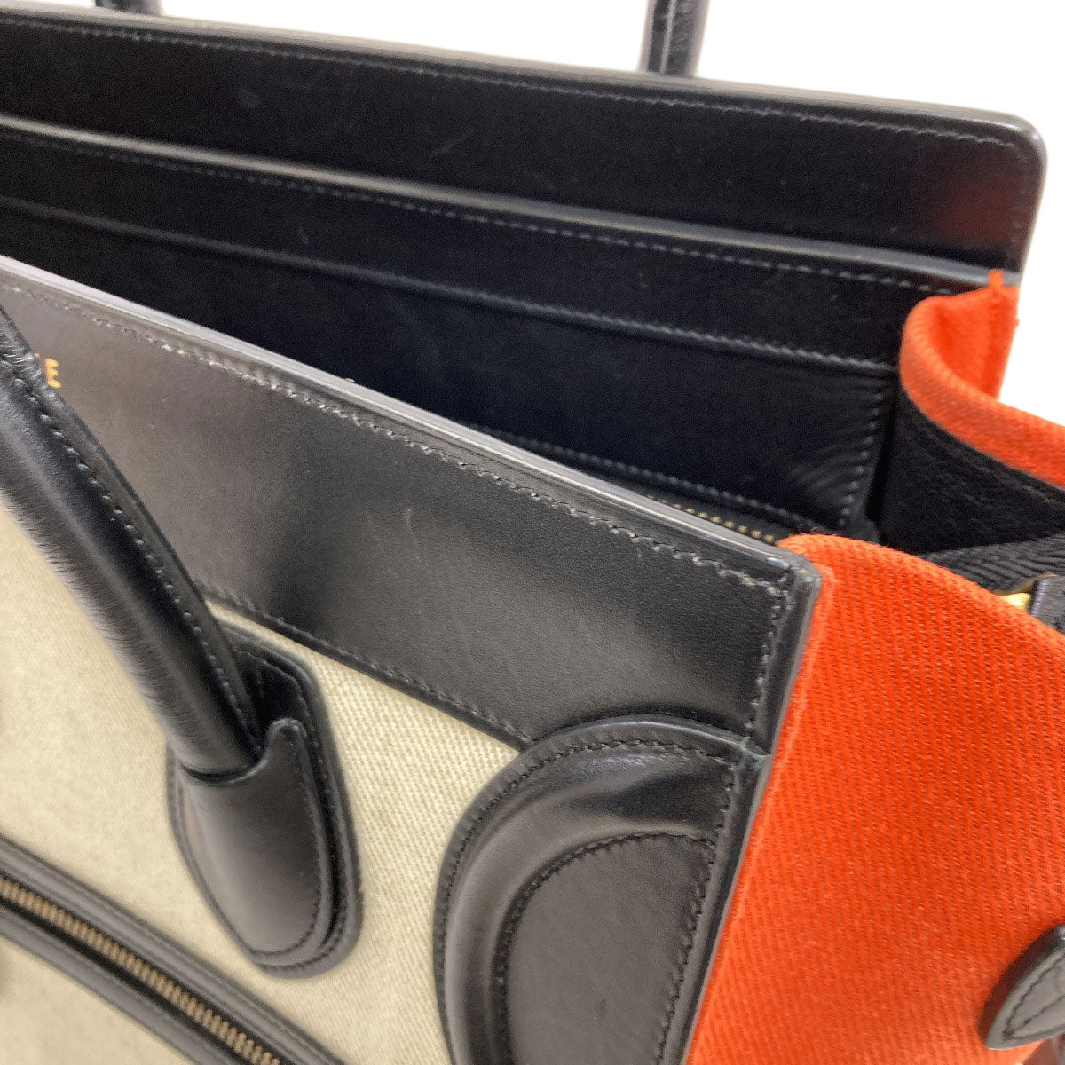 CELINE セリーヌ ラゲージマイクロ ハンドバッグ キャンバス レディース 中古