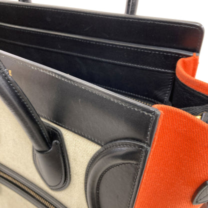 CELINE セリーヌ ラゲージマイクロ ハンドバッグ キャンバス レディース 中古