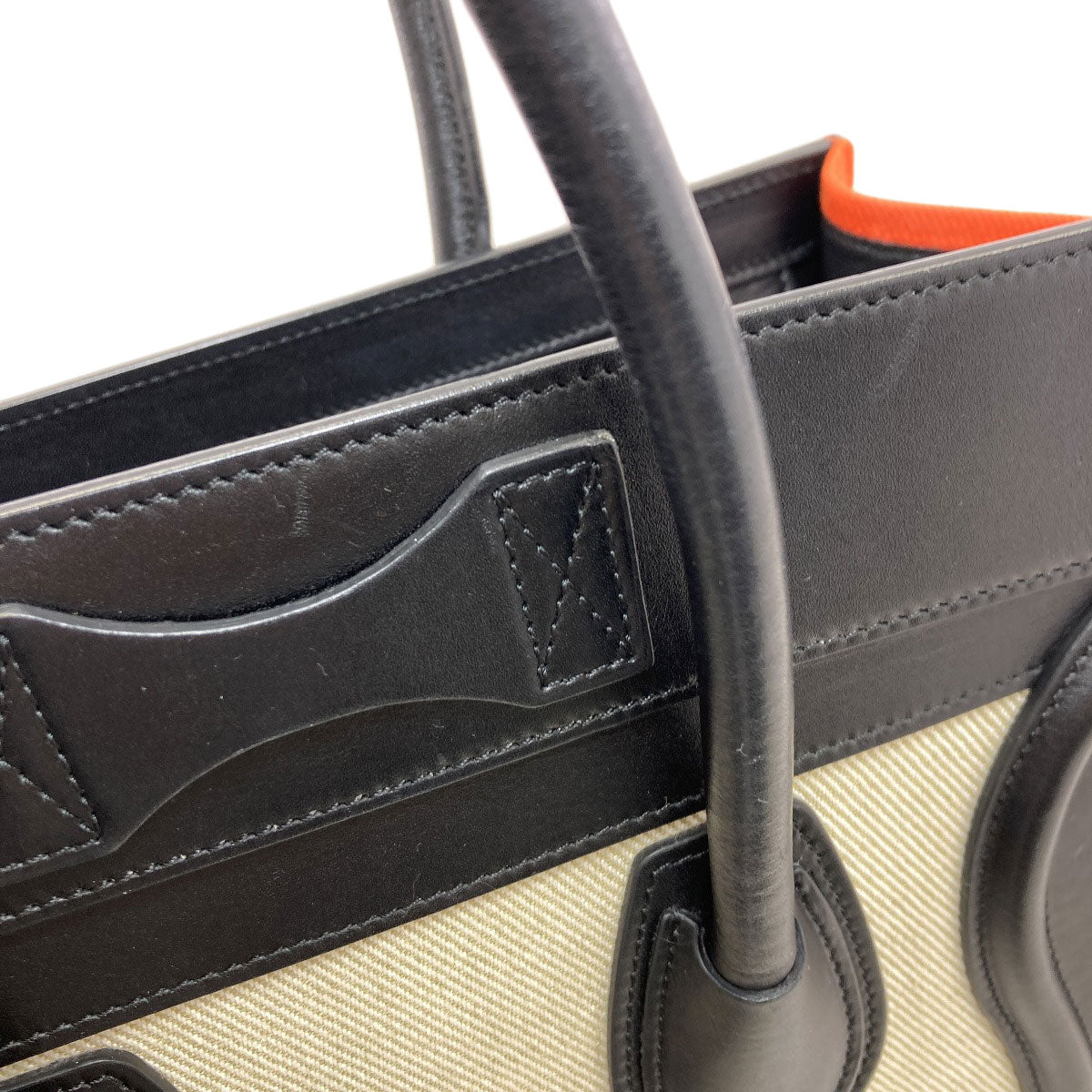 CELINE セリーヌ ラゲージマイクロ ハンドバッグ キャンバス レディース 中古