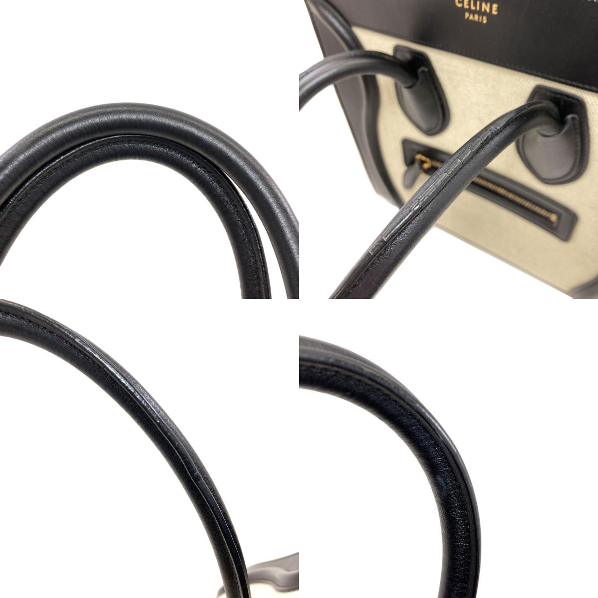 CELINE セリーヌ ラゲージマイクロ ハンドバッグ キャンバス レディース 中古