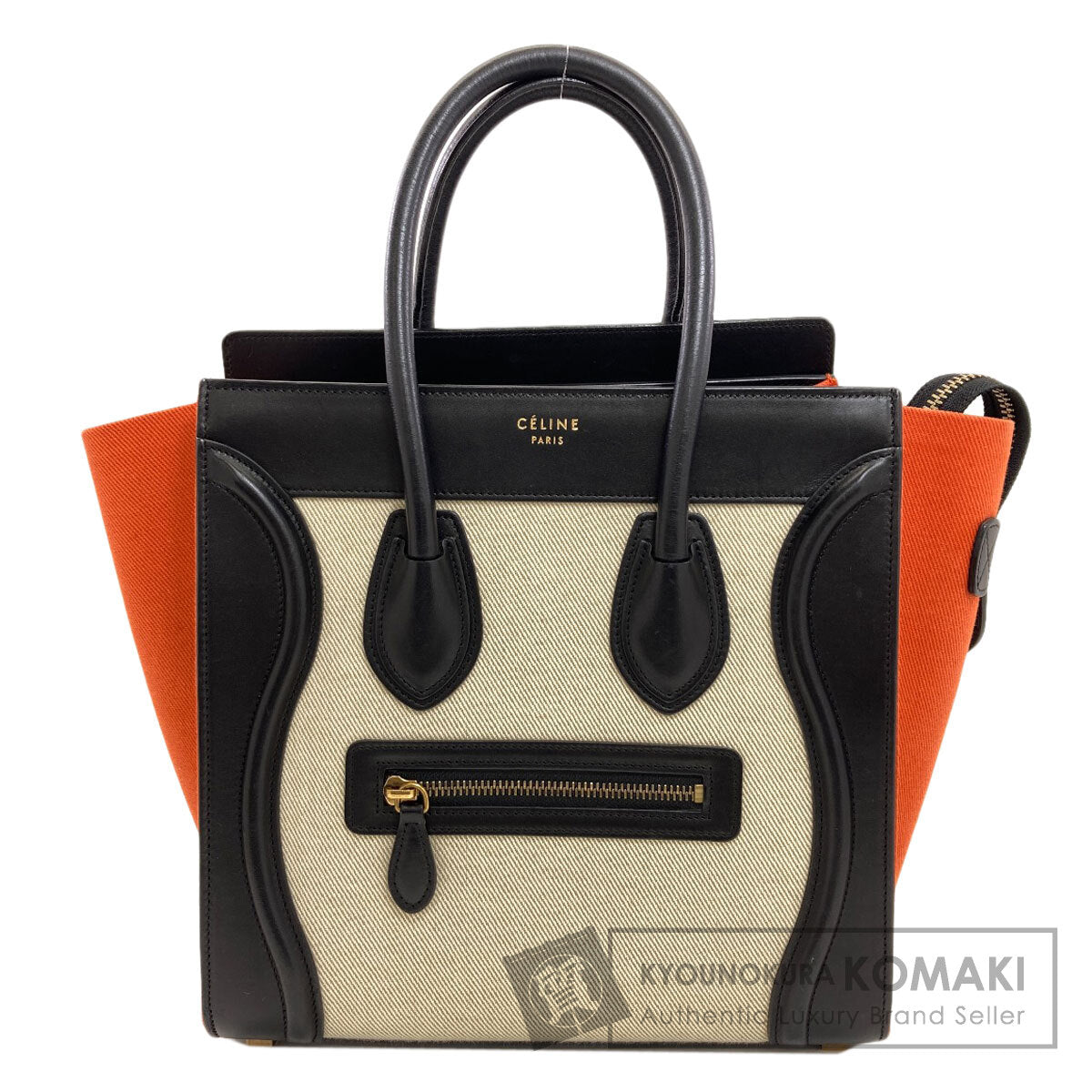 CELINE セリーヌ ラゲージマイクロ ハンドバッグ キャンバス レディース 中古