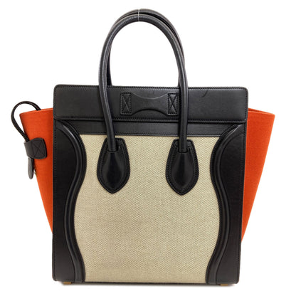 CELINE セリーヌ ラゲージマイクロ ハンドバッグ キャンバス レディース 中古