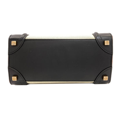 CELINE セリーヌ ラゲージマイクロ ハンドバッグ キャンバス レディース 中古