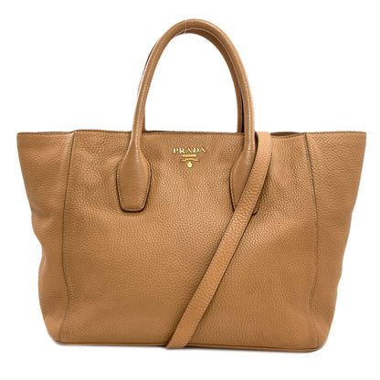 PRADA プラダ ロゴ 2WAY ハンドバッグ レザー レディース 中古