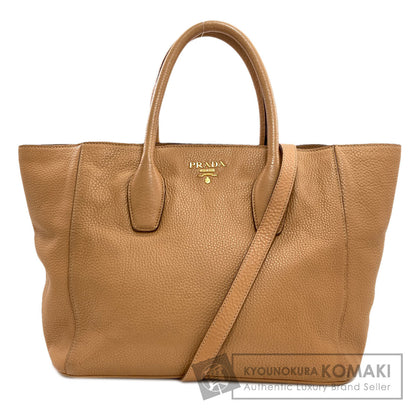 PRADA プラダ ロゴ 2WAY ハンドバッグ レザー レディース 中古