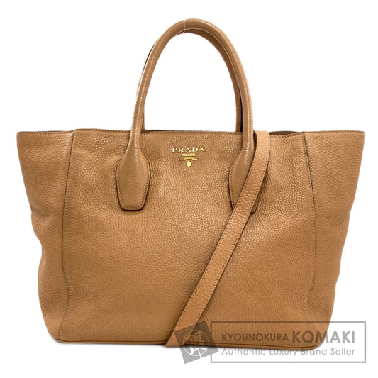 PRADA プラダ ロゴ 2WAY ハンドバッグ レザー レディース 中古