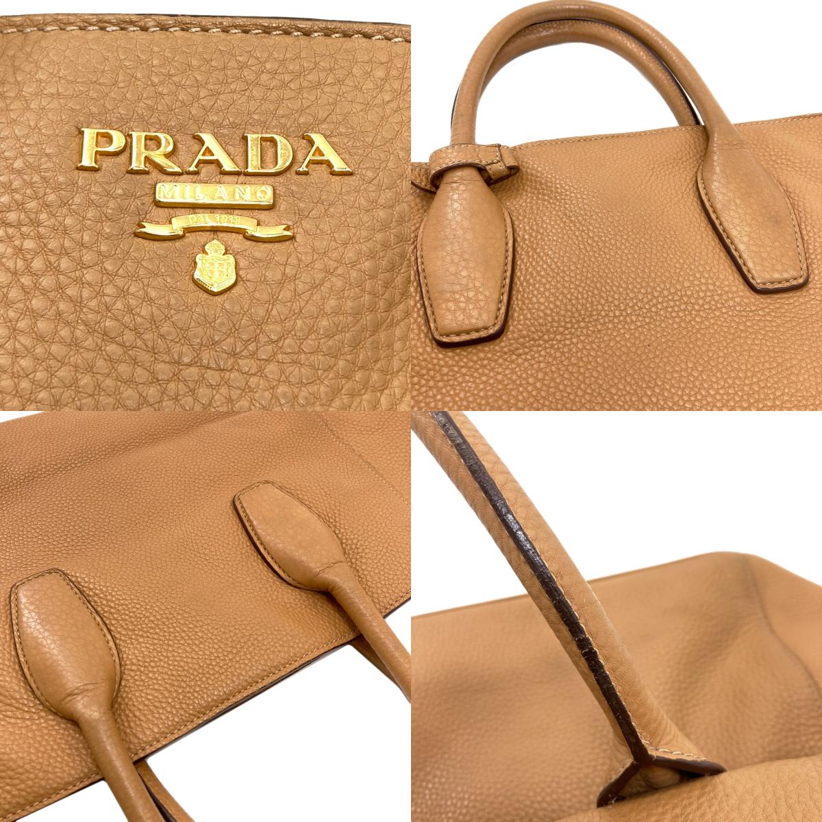 PRADA プラダ ロゴ 2WAY ハンドバッグ レザー レディース 中古