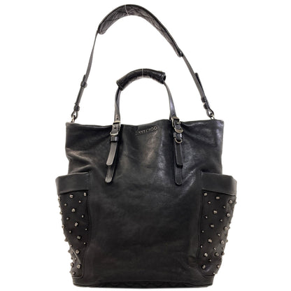 Jimmy Choo ジミーチュウ スタッズ 2WAY ハンドバッグ レザー レディース 中古