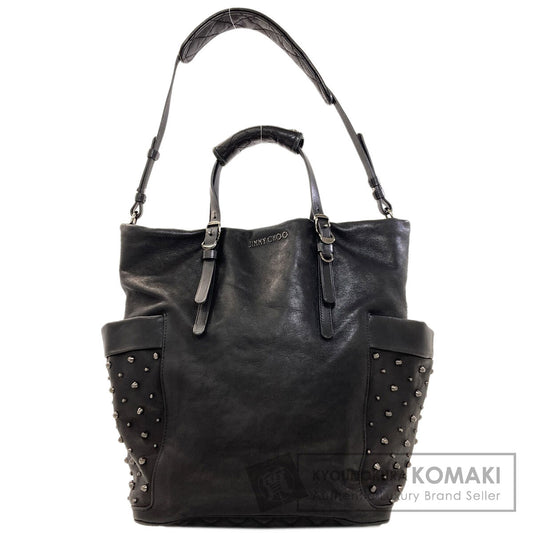 Jimmy Choo ジミーチュウ スタッズ 2WAY ハンドバッグ レザー レディース 中古